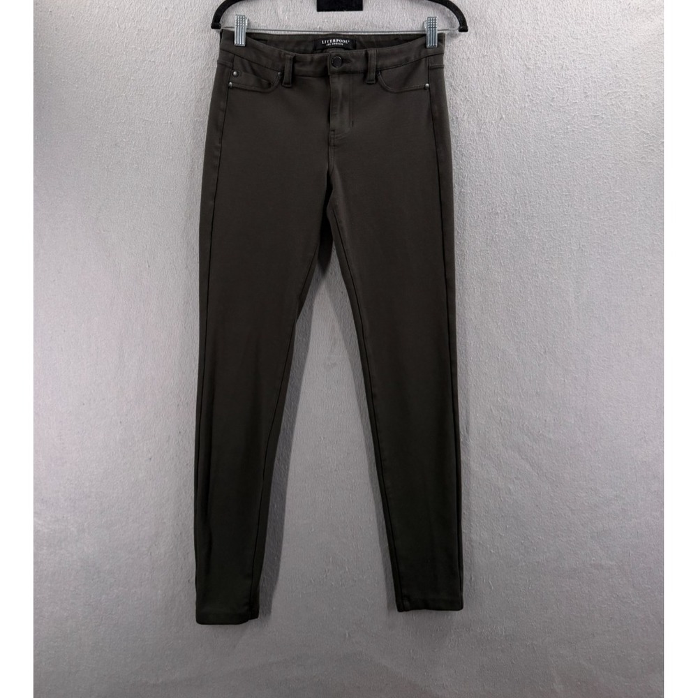 Liverpool Madonna Leggings Womens 4/27 Peat Green Office Career Pants Minimalist